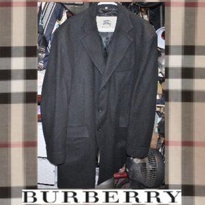 Men's Burberry Recent Black Wool Cashmere Coat Overcoat Trench Jacket 46 M